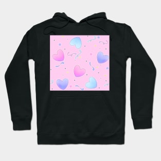 Fairy Kei Hearts on Pink Hoodie